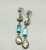 Abalone and turquoise triple dangle earrings