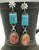 Spiny oyster and turquoise dangle earrings