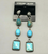 Triple turquoise dangle earrings