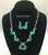 Channel inlay turquoise necklace set