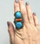 Turquoise and coral ring size 7