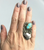 Turquoise flower pot design ring size 5