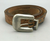 Sterling SIlver buckle set on tooled leather belt