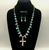 Carlin turquoise and sterling silver cross necklace and earrings