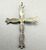 Sandcasted cross with turquoise