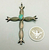 Sandcasted cross with turquoise