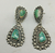 Green turquoise dangle earrings