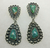 Green turquoise dangle earrings