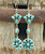 turquoise cluster dangle earrings