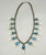 High Grade Turquoise - Sterling Silver Overlay Tab Style Necklace