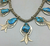 High Grade Turquoise - Sterling Silver Overlay Tab Style Necklace