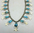 High Grade Turquoise - Sterling Silver Overlay Tab Style Necklace