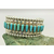 cuff bracelet, turquoise, petit point, sterling silver, signed, T Lowe