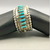 cuff bracelet, turquoise, petit point, sterling silver, signed, T Lowe