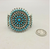 cuff bracelet, petit point, turquoise, sterling silver, vintage, cluster