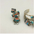 Zuni, cuff bracelet set, ring, earrings, Rainbow Man, sterling silver, vintage, turquoise, coral, mother of pearl