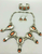 coral shadowbox necklace set