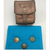 United States Indian Police leather cartridge box for your belt and also 3 old buttons marked US Indian Service