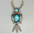 turquoise, coral, claw, sterling silver, necklace, hallmarked