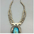 turquoise, coral, claw, sterling silver, necklace, hallmarked