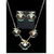Zuni,  inlay,  thunder bird necklace set, earrings,  ring,  shell, black onyx, coral,  turquoise, Hallmarked AW, Zuni.