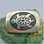 Hopi overlay belt buckle, Bernard Dawahoya, sterling silver, hallmarked