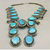 squash blossom necklace, turquoise, sterling silver, vintage