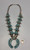 Circa 1950s Zuni Turquoise Needlepoint Squash Blossom Necklace