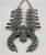 Elegant Circa 1940s Zuni Needle Point Squash Blossom Necklace