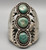 Substantial Statement Piece Three Stone Turquoise and Sterling Silver Bracelet