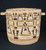 polychrome basket with handles and Butterfly designs,yucca, devil's claw and a bear grass bundle foundation, vintage