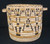polychrome basket with handles and Butterfly designs,yucca, devil's claw and a bear grass bundle foundation, vintage