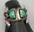 Older Turquoise and Sterling Silver Sandcast Bracelet