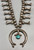 Spectacular Vintage Sterling Silver and Turquoise Squash Blossom Necklace