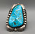 Large Turquoise  and Sterling Silver Cuff Bracelet