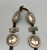 Circa 1930s, dainty concho belt, hand stamped designs, turquoise cabochons