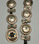 Circa 1930s, dainty concho belt, hand stamped designs, turquoise cabochons