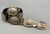 Sterling silver concho belt, oval and butterfly conchos, deep stampwork, leather backings