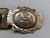 Sterling silver concho belt, oval and butterfly conchos, deep stampwork, leather backings