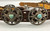 Vintage, turquoise and sandcast concho, natural turquoise, hand stamped designs, brown leather belt