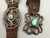 Vintage, turquoise and sandcast concho, natural turquoise, hand stamped designs, brown leather belt