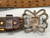 Vintage, turquoise and sandcast concho, natural turquoise, hand stamped designs, brown leather belt