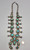1960s era turquoise and sterling silver squash blossom necklace, stunning natural turquoise cabochons, twisted wire, loops, dots, foxtail wire