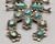 1960s era turquoise and sterling silver squash blossom necklace, stunning natural turquoise cabochons, twisted wire, loops, dots, foxtail wire