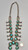 vintage turquoise and sterling silver squash blossom necklace, turquoise cabochons, leaf applique, dots, twisted wire