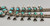 vintage turquoise and sterling silver squash blossom necklace, turquoise cabochons, leaf applique, dots, twisted wire