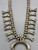 sterling silver squash blossom necklace, elegant, 4 petal blossoms, disc format beads, foxtail wire