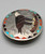 eagle themed inlay belt buckle, carved feathers, claws and mountains, coral, turquoise and onyx