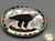 eagle themed inlay belt buckle, carved feathers, claws and mountains, coral, turquoise and onyx
