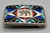 Navajo multi-stone inlay belt buckle, sterling silver, turquoise, onyx, lapis, mother of pearl, and coral